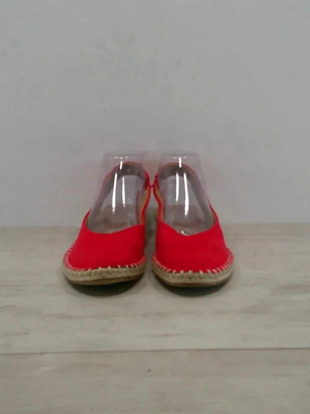 A New Day Irene Shoes Espadrille Slingback Closed Toe Comfort Red Flats Size 9